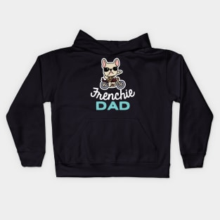 Frenchie Dad Biker Dog Owner Frenchie Dog Father Kids Hoodie